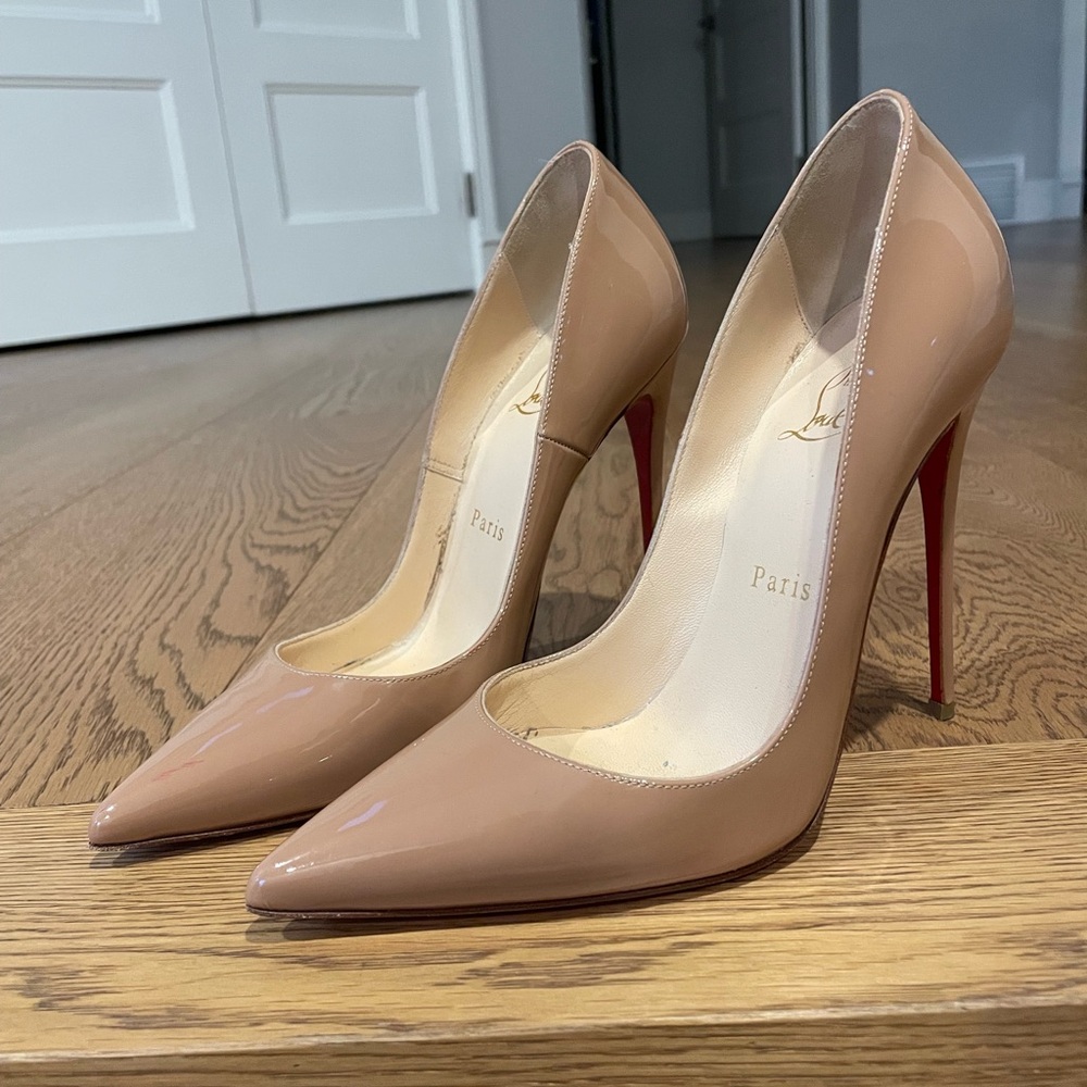 Christian Louboutin Nude So Kate Leather Pumps